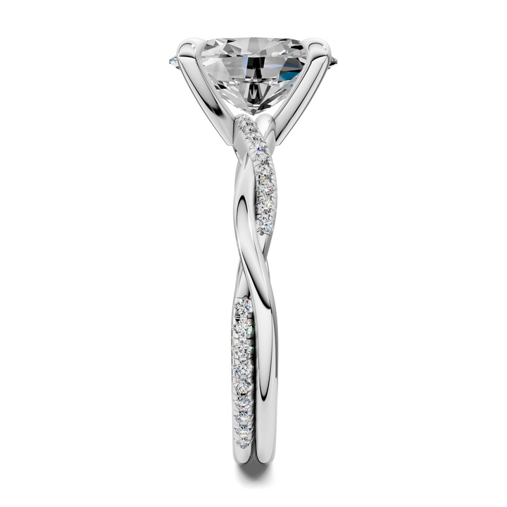 Yvette Scalloped twisted Pavé Ring Setting