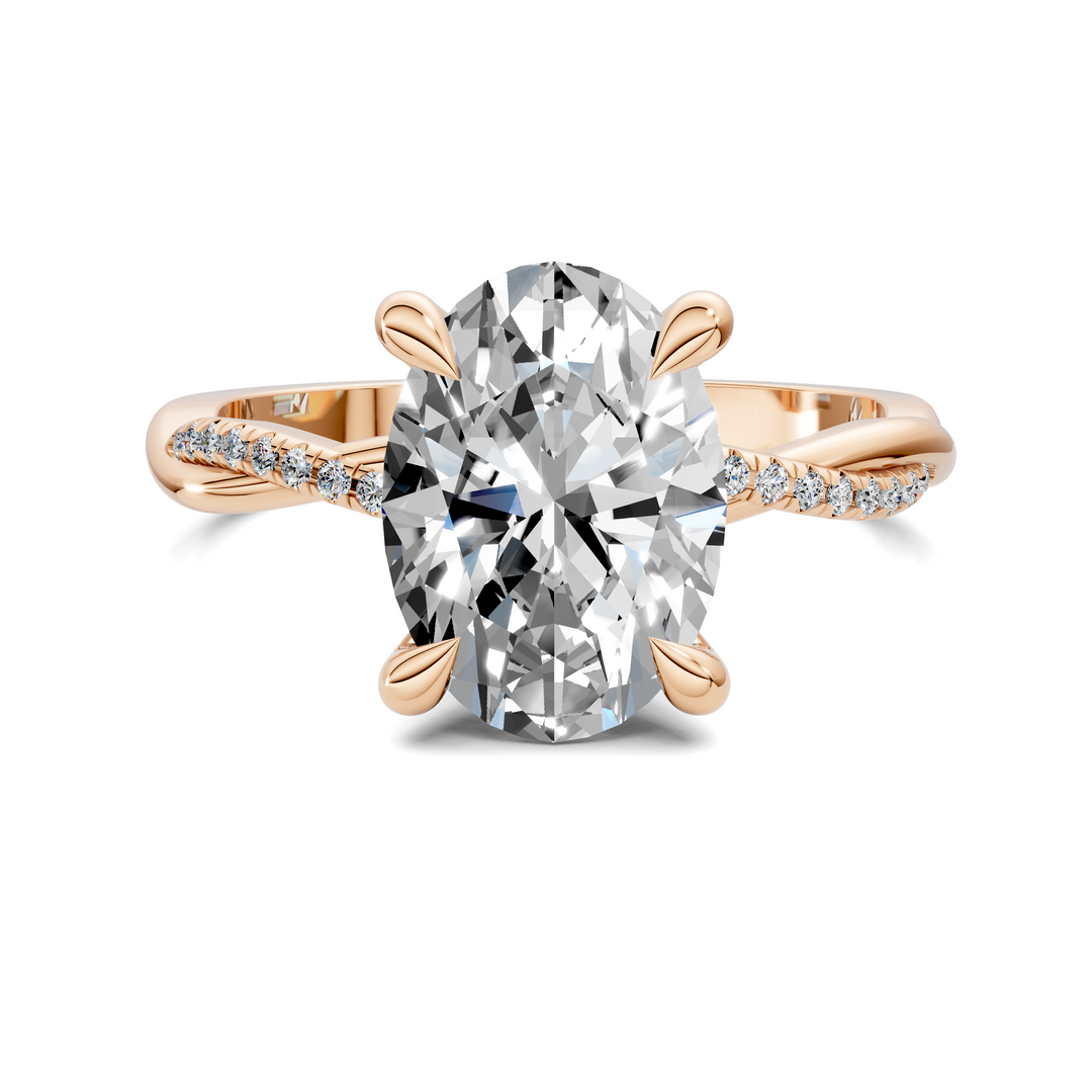 Yvette Scalloped twisted Pavé Ring Setting