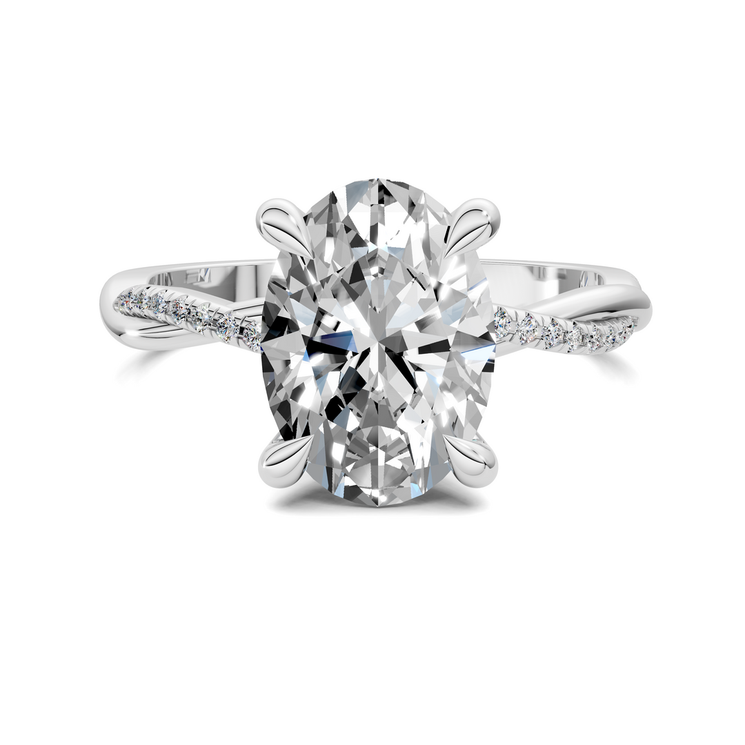 Yvette Scalloped twisted Pavé Ring Setting