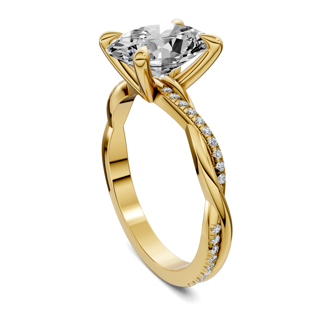 Yvette Scalloped twisted Pavé Ring Setting