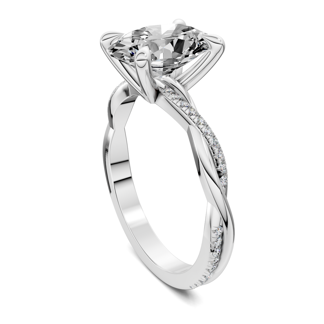 Yvette Scalloped twisted Pavé Ring Setting