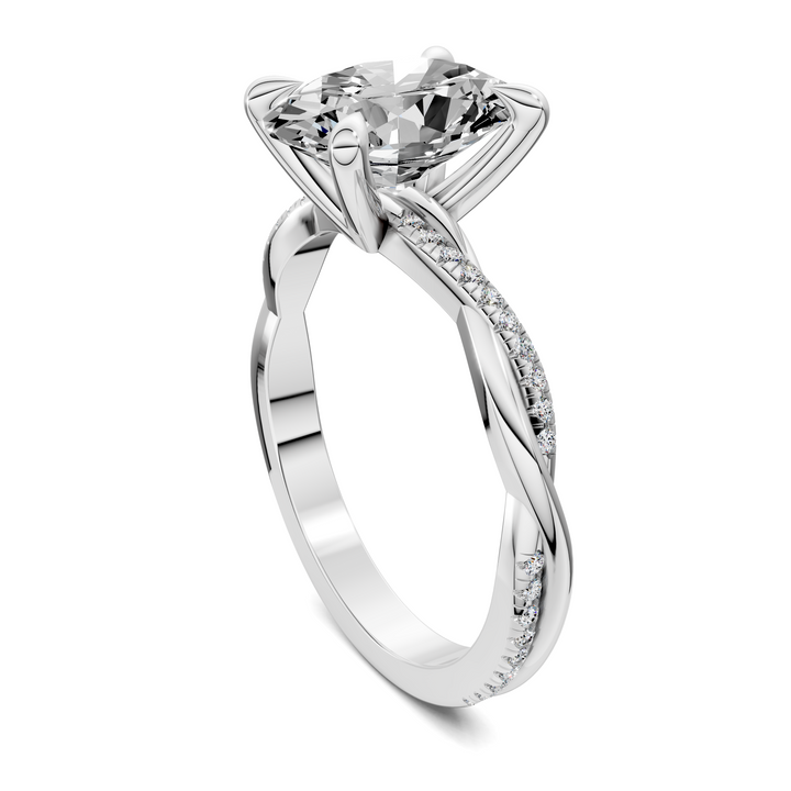 Yvette Scalloped twisted Pavé Ring Setting