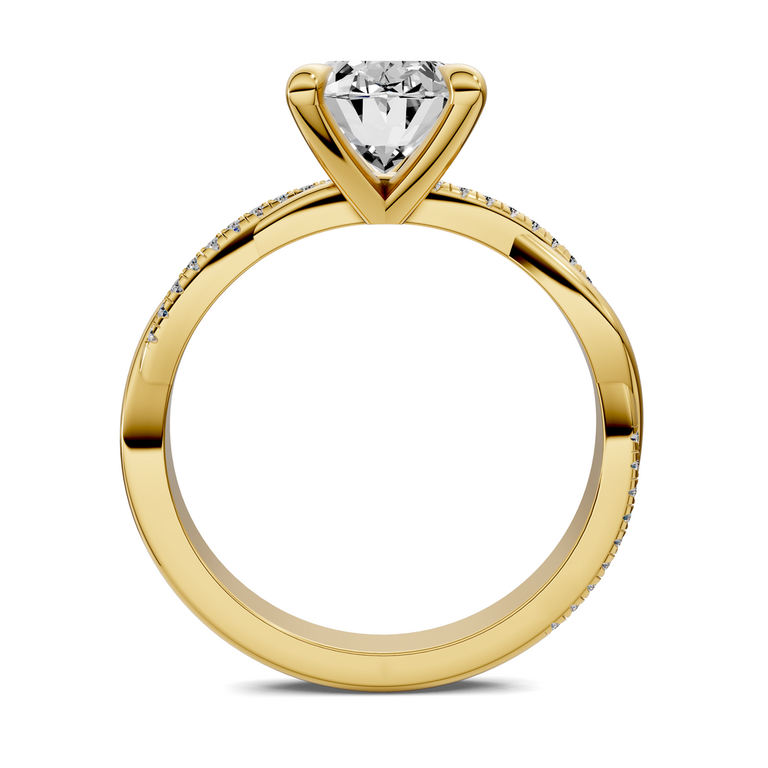 Yvette Scalloped twisted Pavé Ring Setting