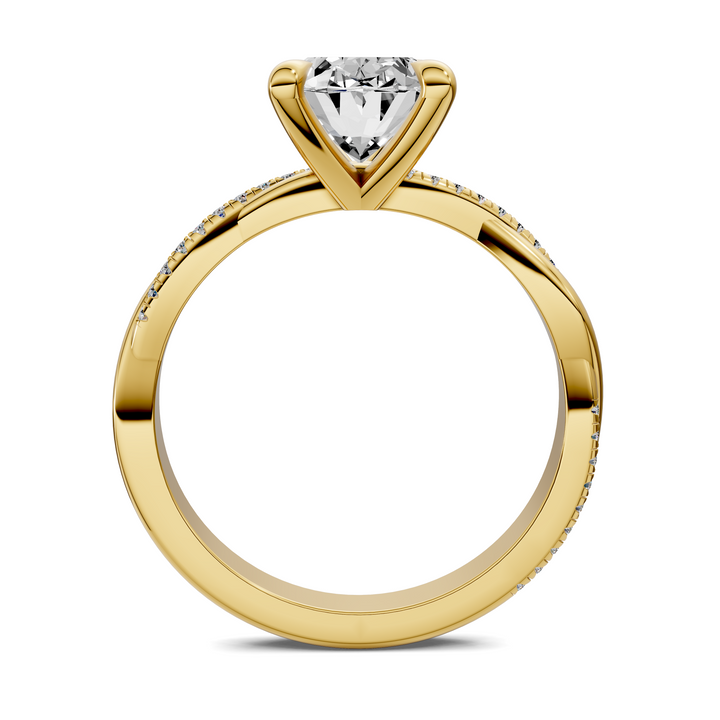 Yvette Scalloped twisted Pavé Ring Setting