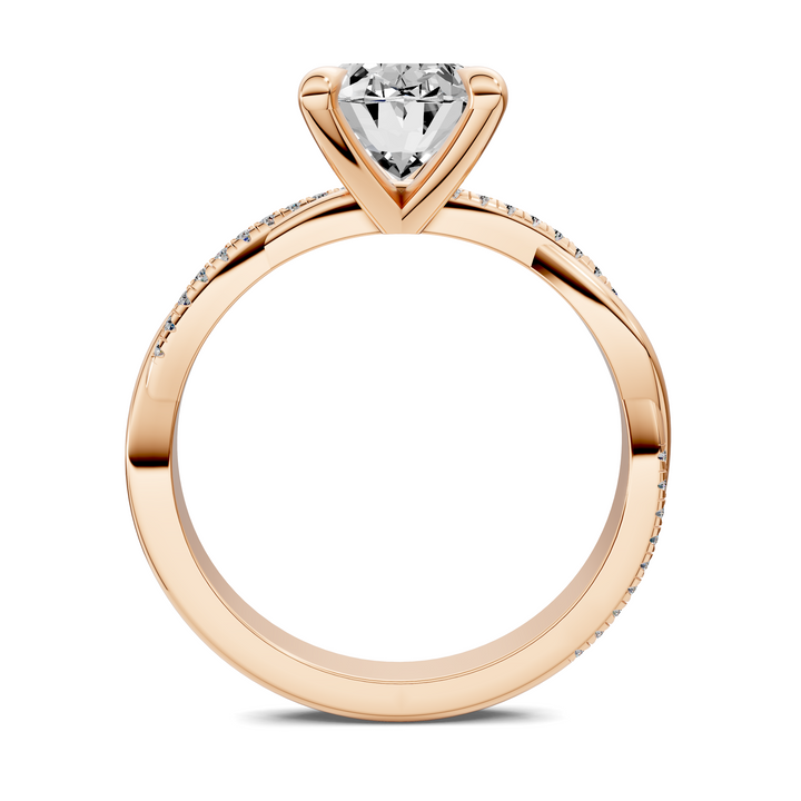 Yvette Scalloped twisted Pavé Ring Setting