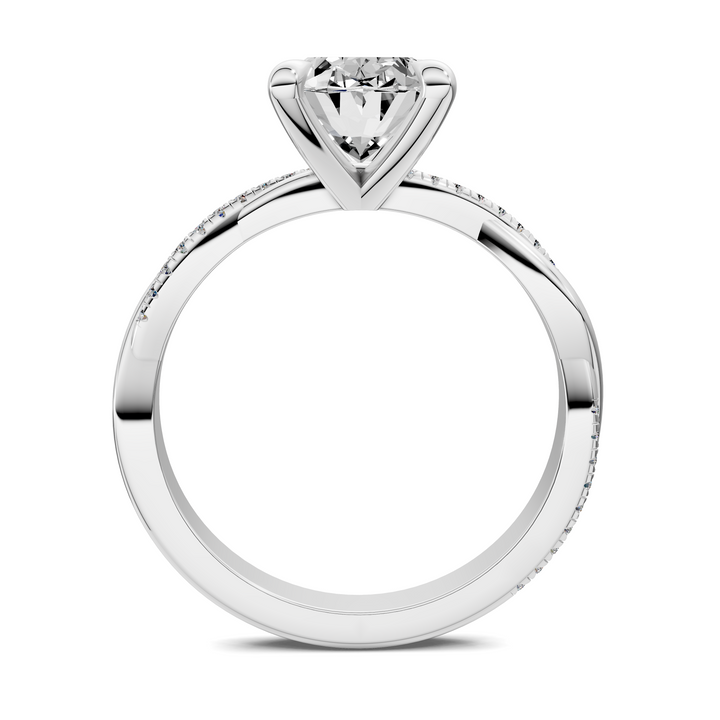 Yvette Scalloped twisted Pavé Ring Setting
