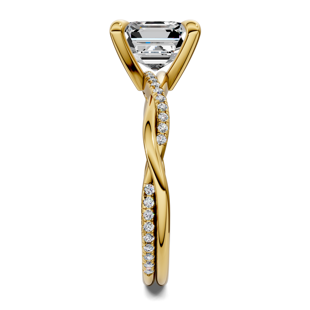 Yvette Scalloped twisted Pavé Ring