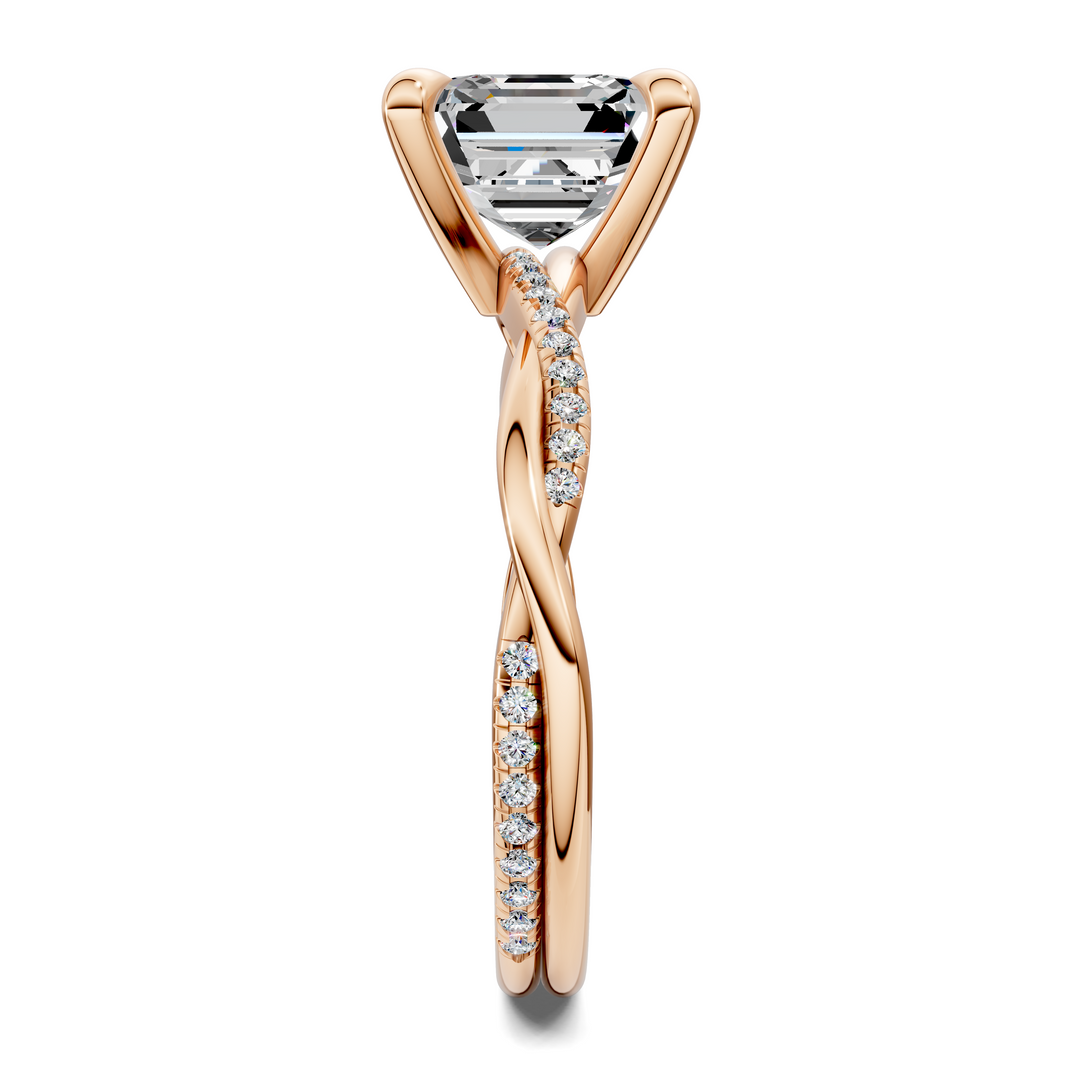 Yvette Scalloped twisted Pavé Ring