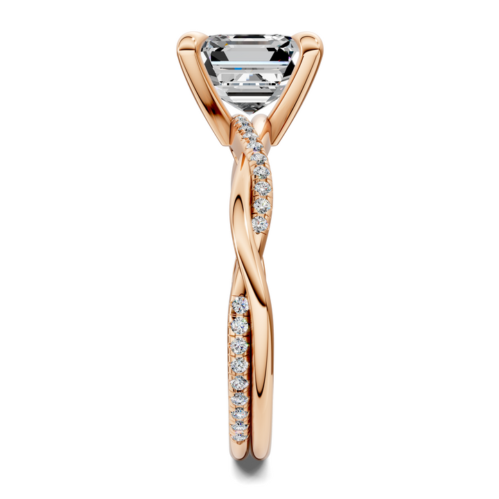 Yvette Scalloped twisted Pavé Ring