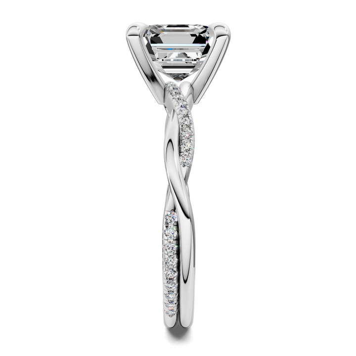 Yvette Scalloped twisted Pavé Ring