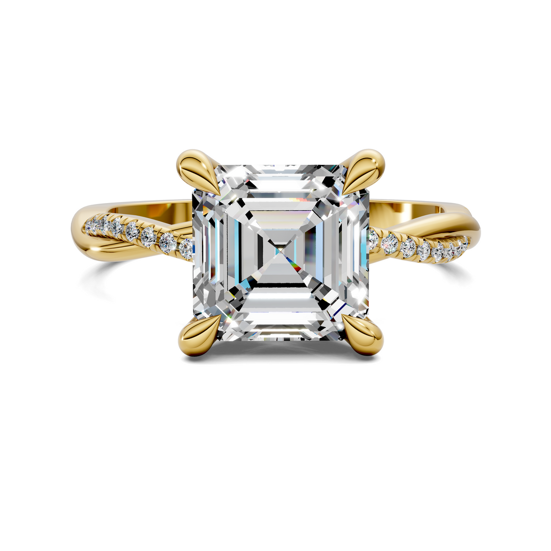 Yvette Scalloped twisted Pavé Ring