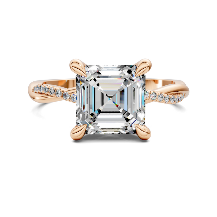 Yvette Scalloped twisted Pavé Ring