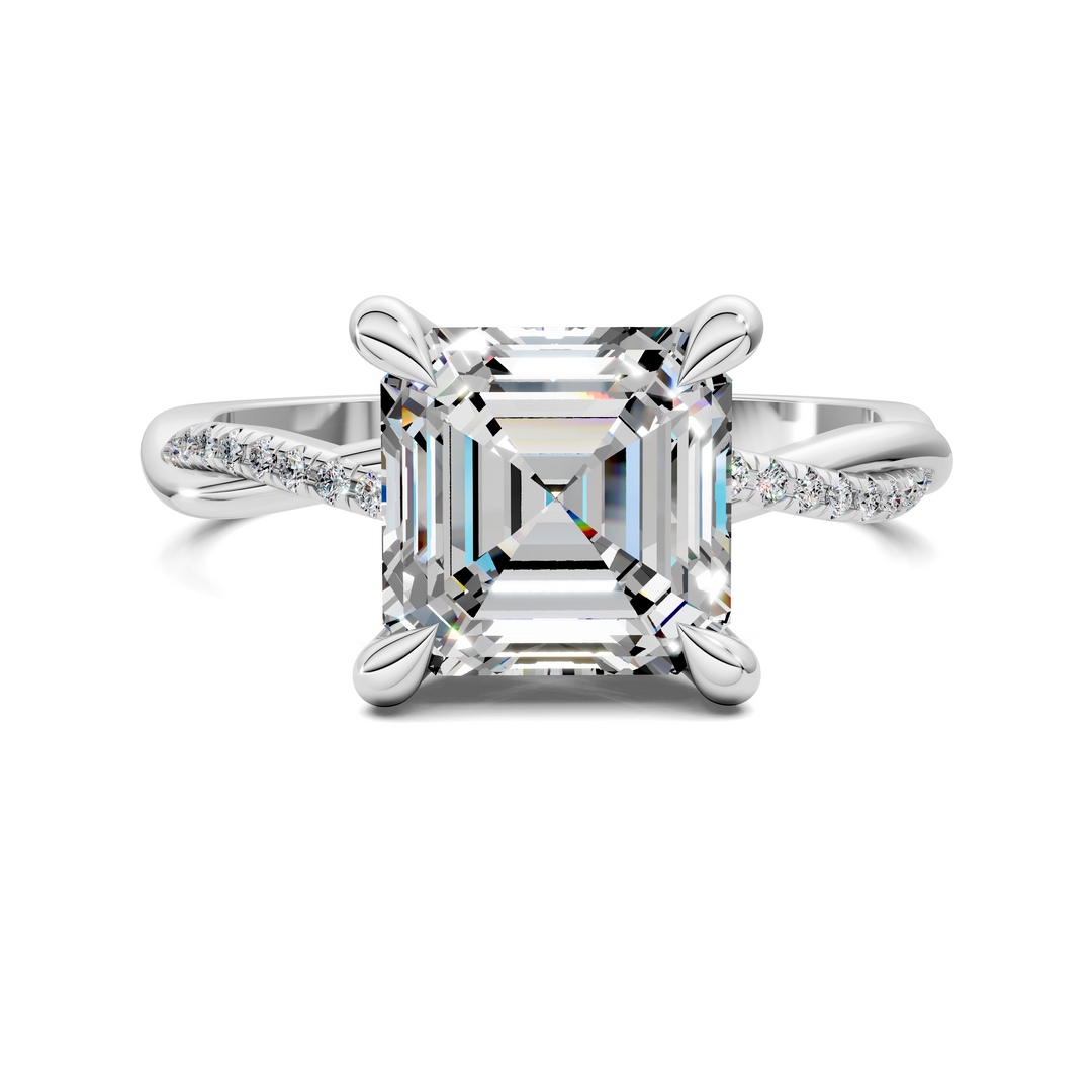 Yvette Scalloped twisted Pavé Ring