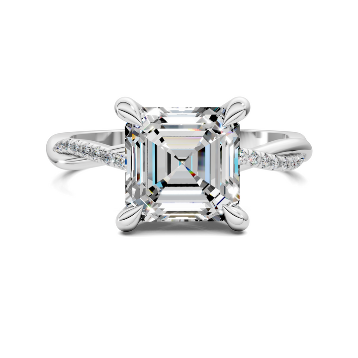 Yvette Scalloped twisted Pavé Ring