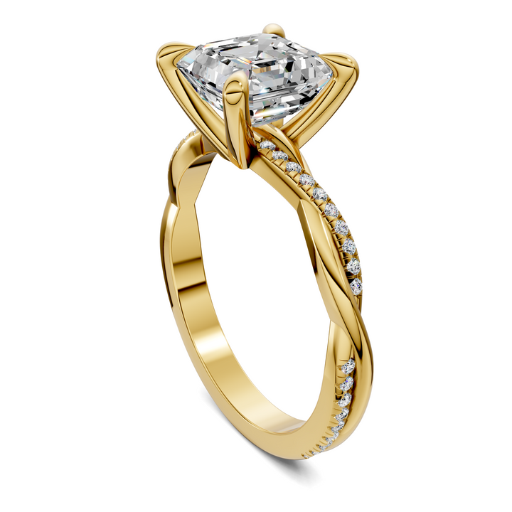 Yvette Scalloped twisted Pavé Ring