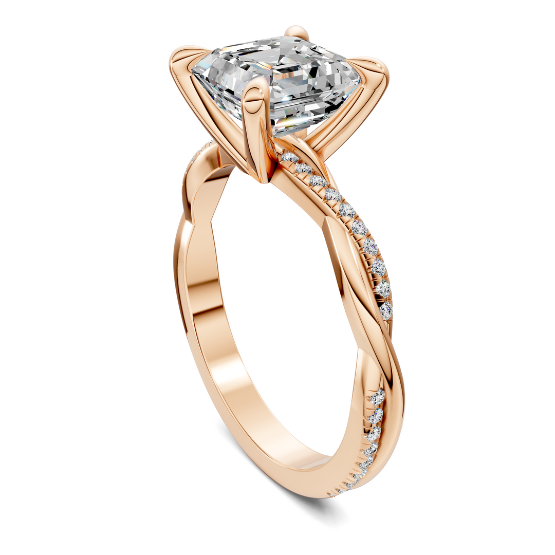 Yvette Scalloped twisted Pavé Ring