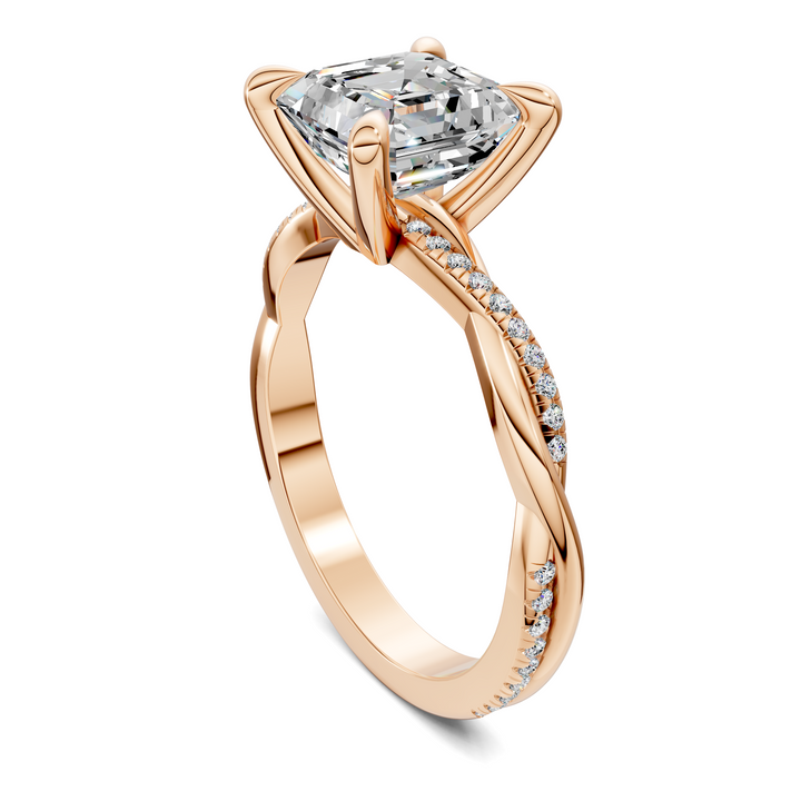 Yvette Scalloped twisted Pavé Ring