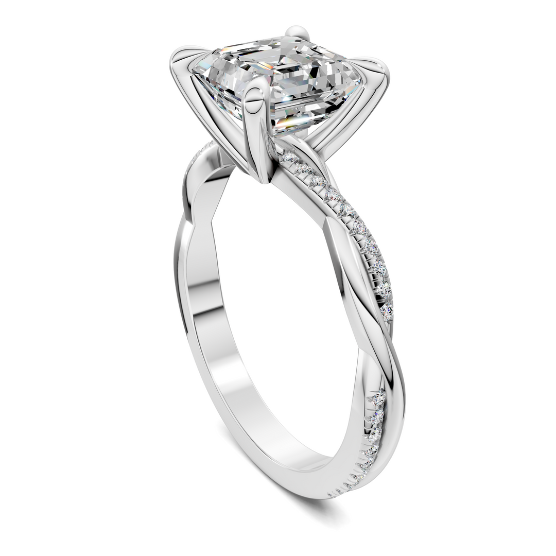 Yvette Scalloped twisted Pavé Ring