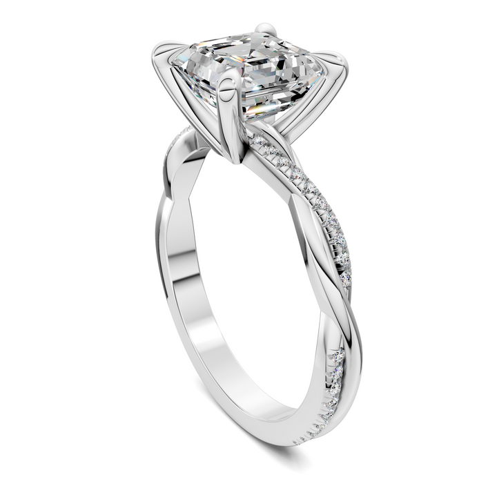 Yvette Scalloped twisted Pavé Ring