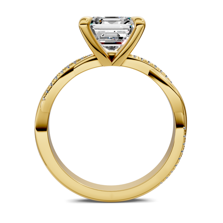 Yvette Scalloped twisted Pavé Ring
