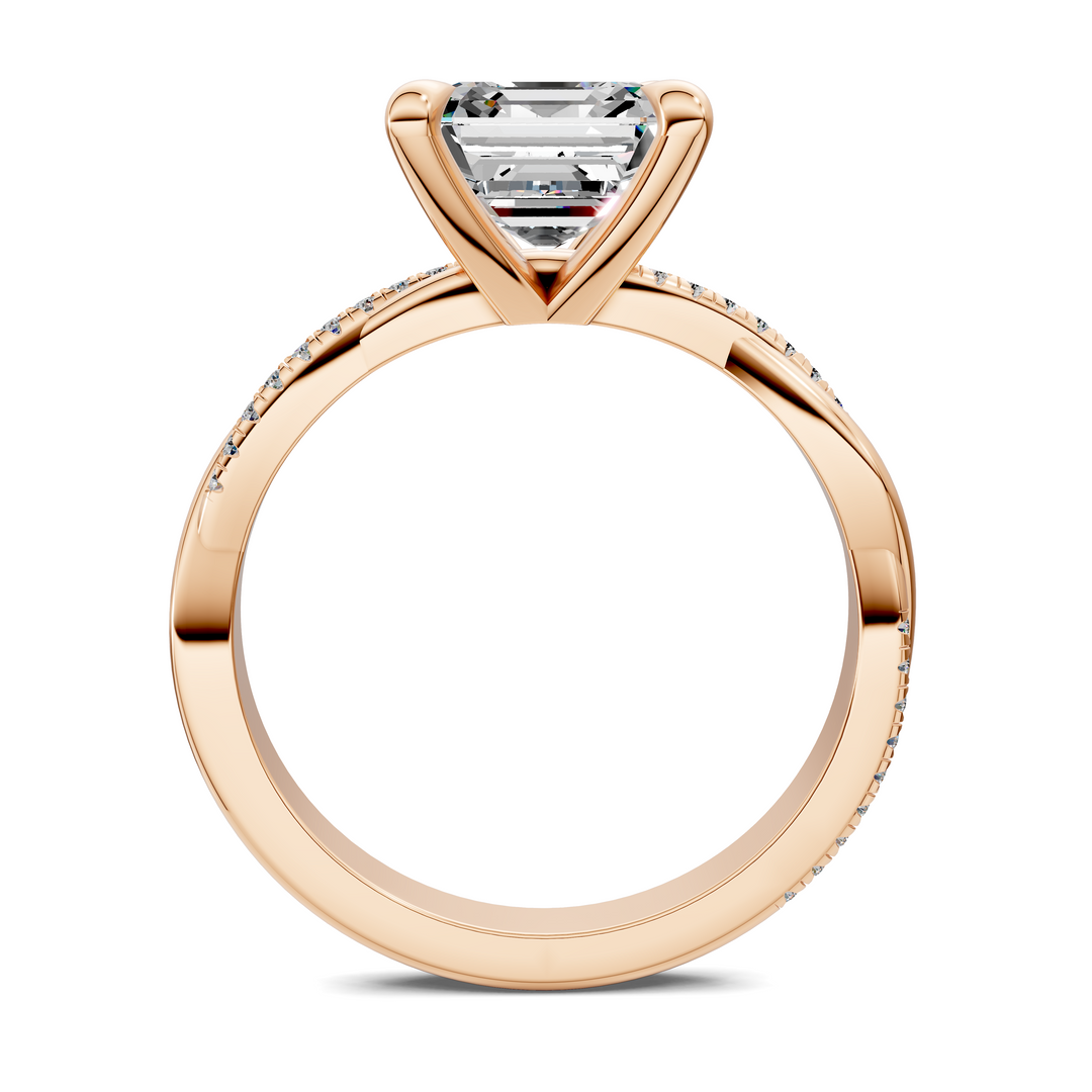 Yvette Scalloped twisted Pavé Ring
