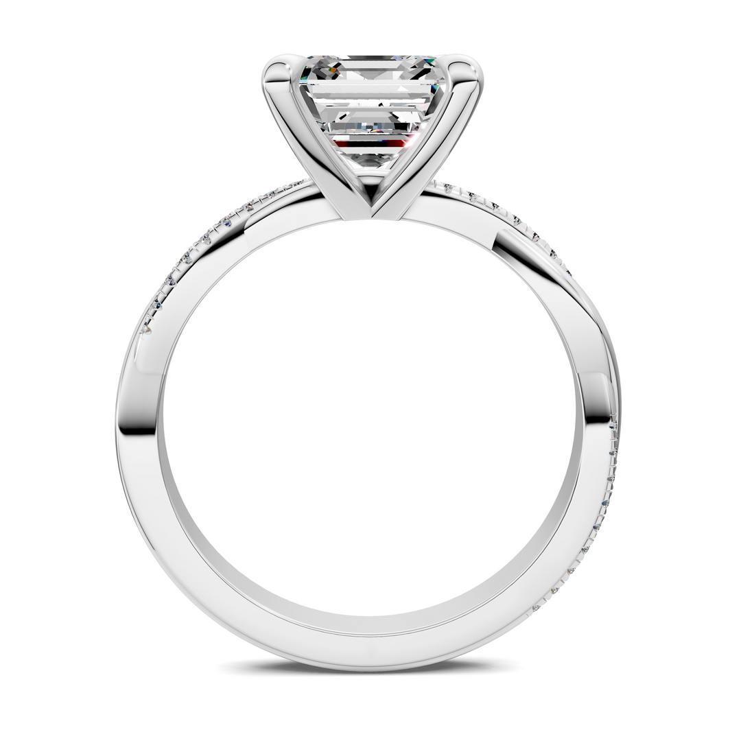 Yvette Scalloped twisted Pavé Ring