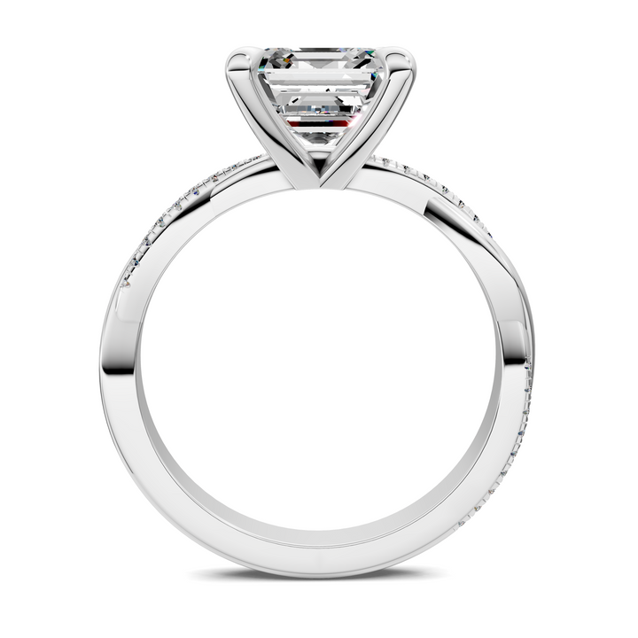 Yvette Scalloped twisted Pavé Ring