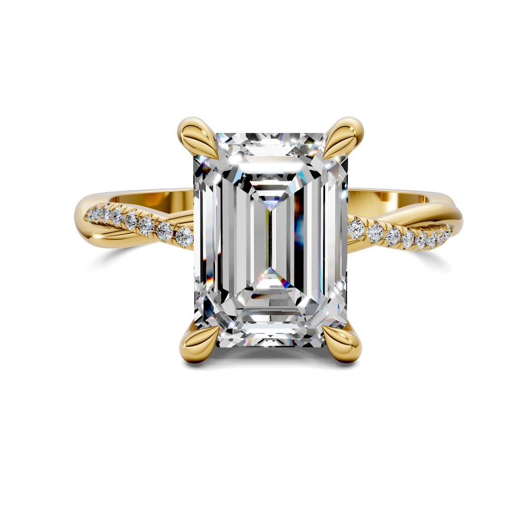 Yvette Scalloped twisted Pavé Ring