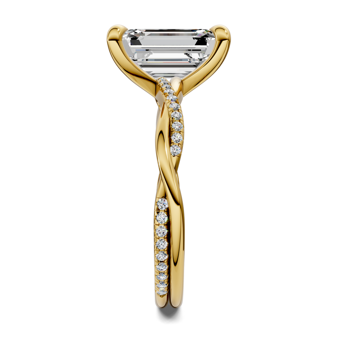 Yvette Scalloped twisted Pavé Ring