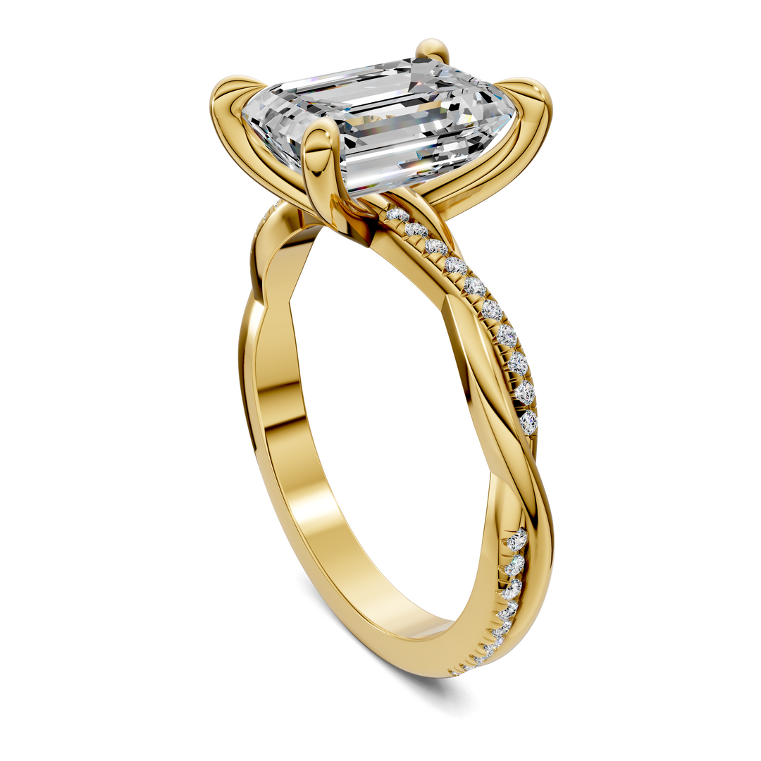 Yvette Scalloped twisted Pavé Ring