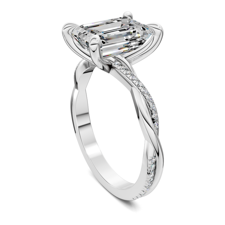 Yvette Scalloped twisted Pavé Ring