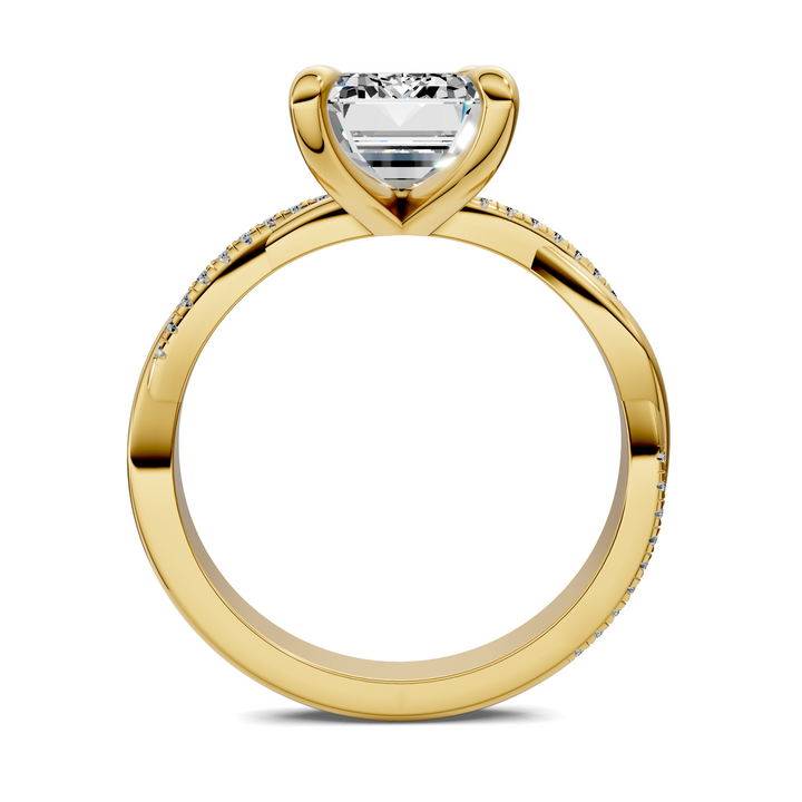 Yvette Scalloped twisted Pavé Ring