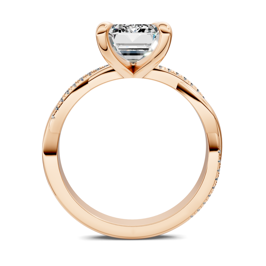 Yvette Scalloped twisted Pavé Ring