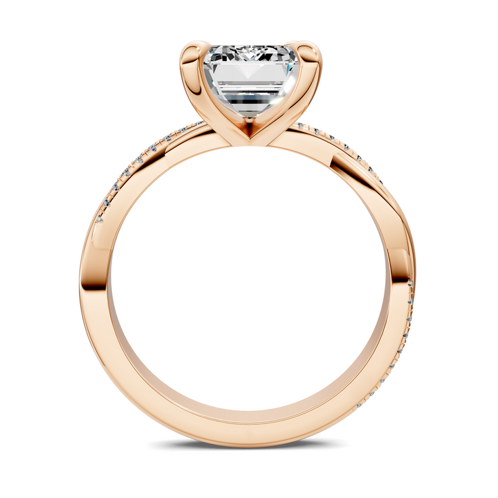 Yvette Scalloped twisted Pavé Ring