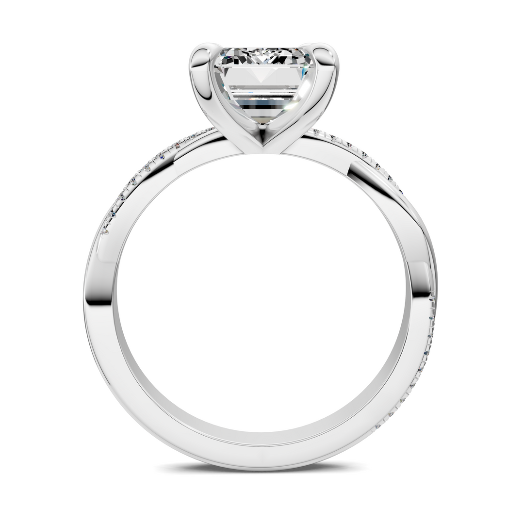 Yvette Scalloped twisted Pavé Ring
