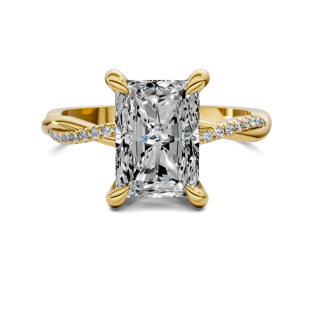 Yvette Scalloped twisted Pavé Ring