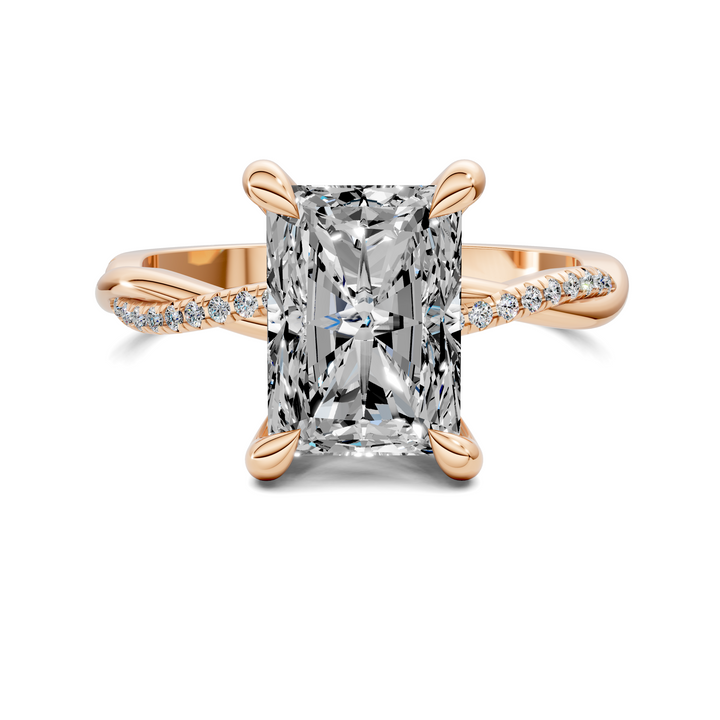 Yvette Scalloped twisted Pavé Ring