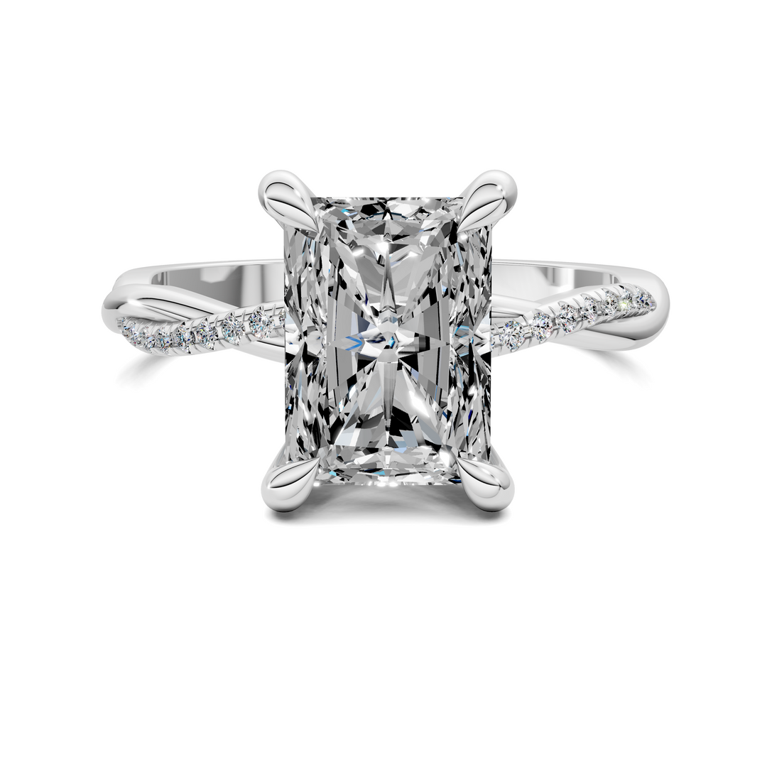 Yvette Scalloped twisted Pavé Ring