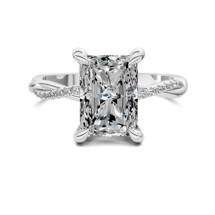 Yvette Scalloped twisted Pavé Ring
