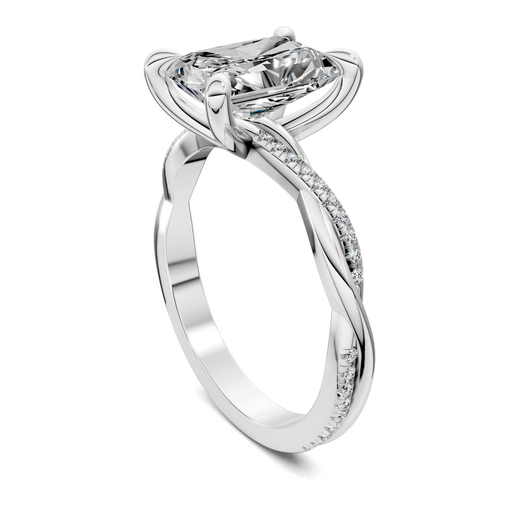 Yvette Scalloped twisted Pavé Ring