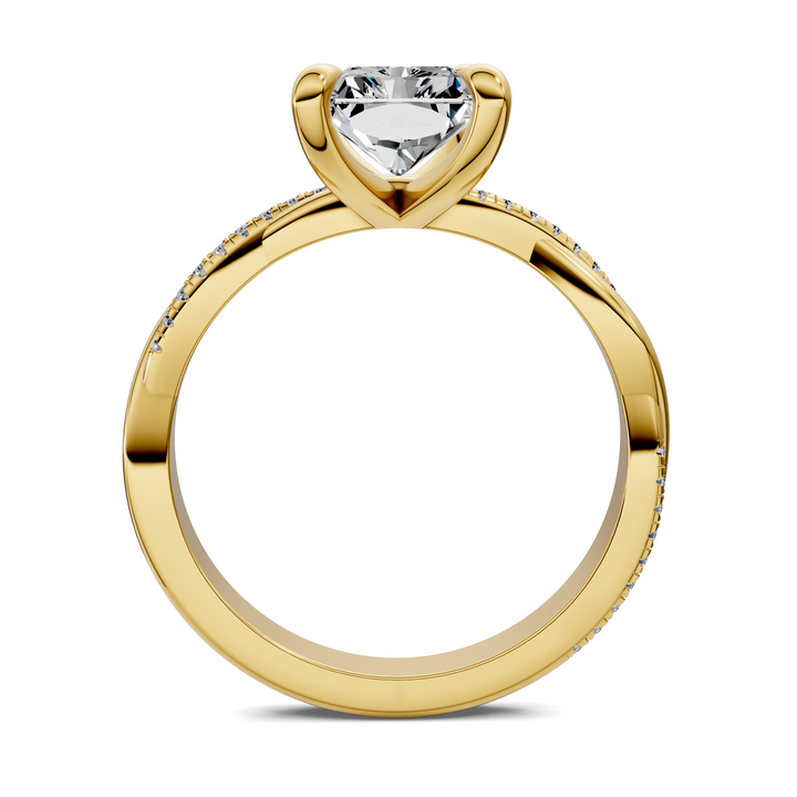 Yvette Scalloped twisted Pavé Ring
