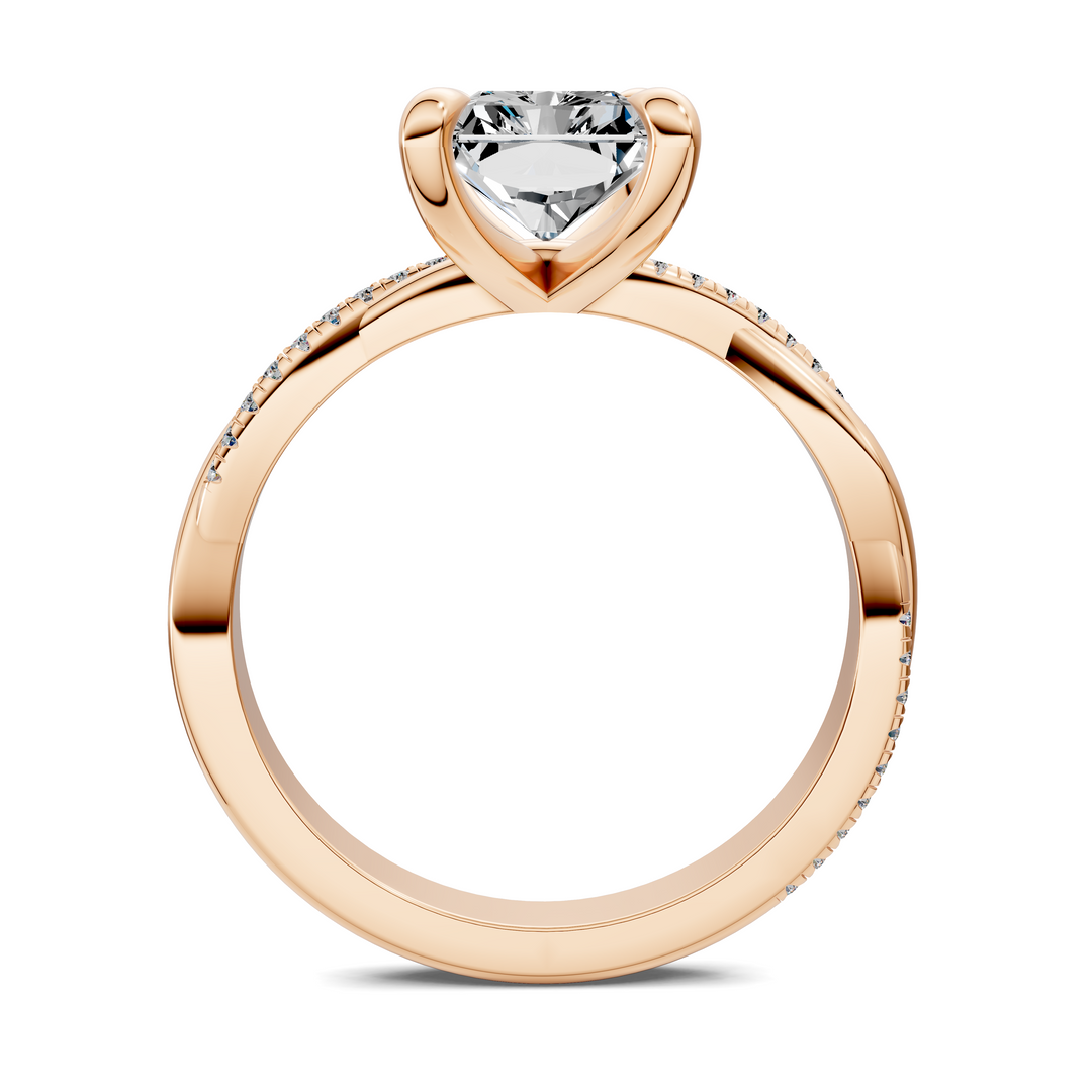 Yvette Scalloped twisted Pavé Ring