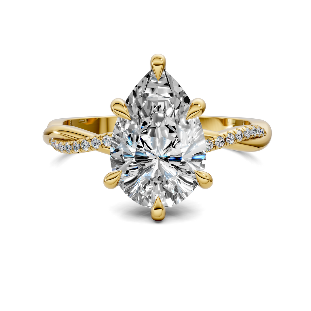 Yvette Scalloped twisted Pavé Ring