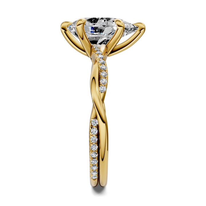 Yvette Scalloped twisted Pavé Ring