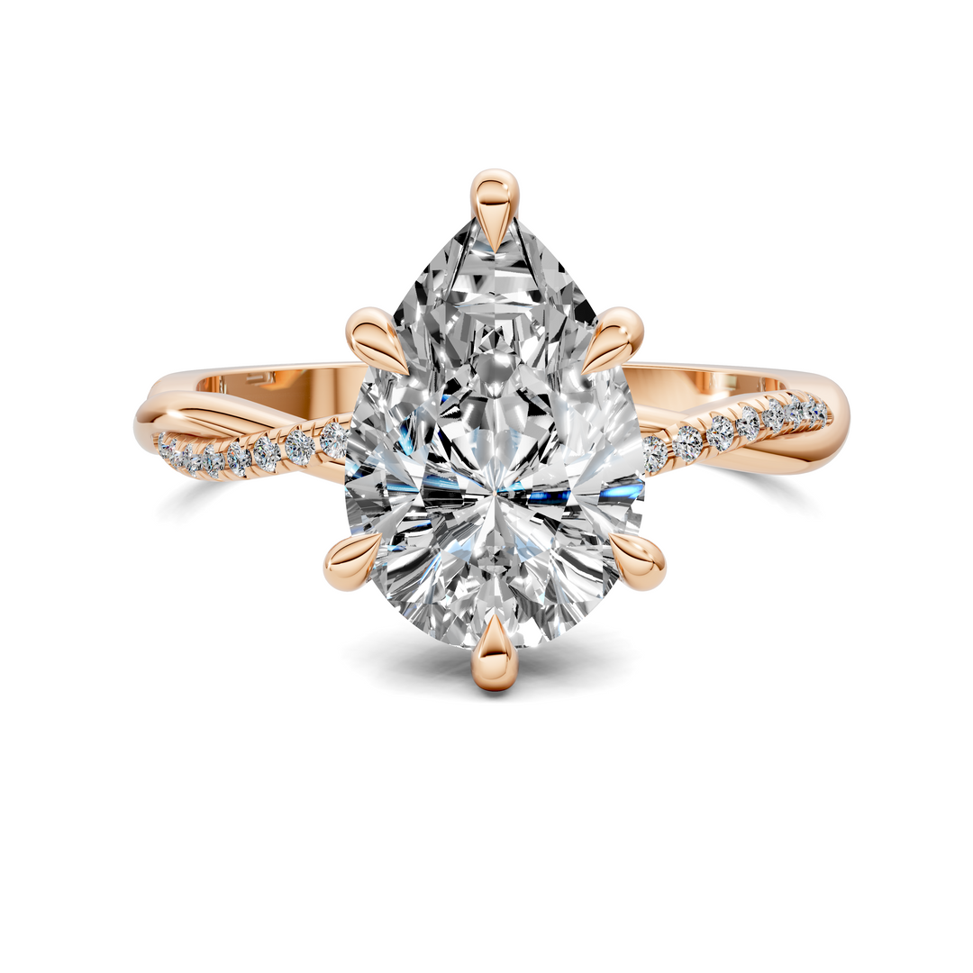Yvette Scalloped twisted Pavé Ring