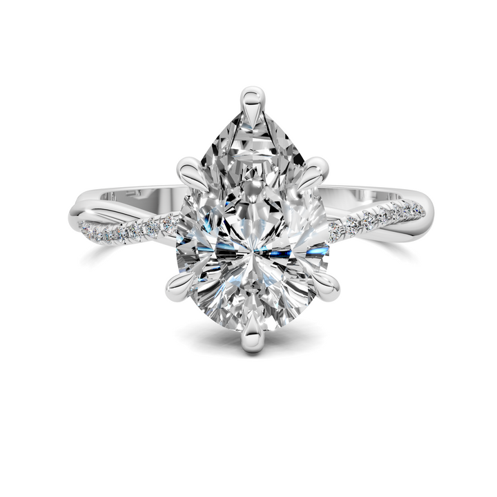 Yvette Scalloped twisted Pavé Ring