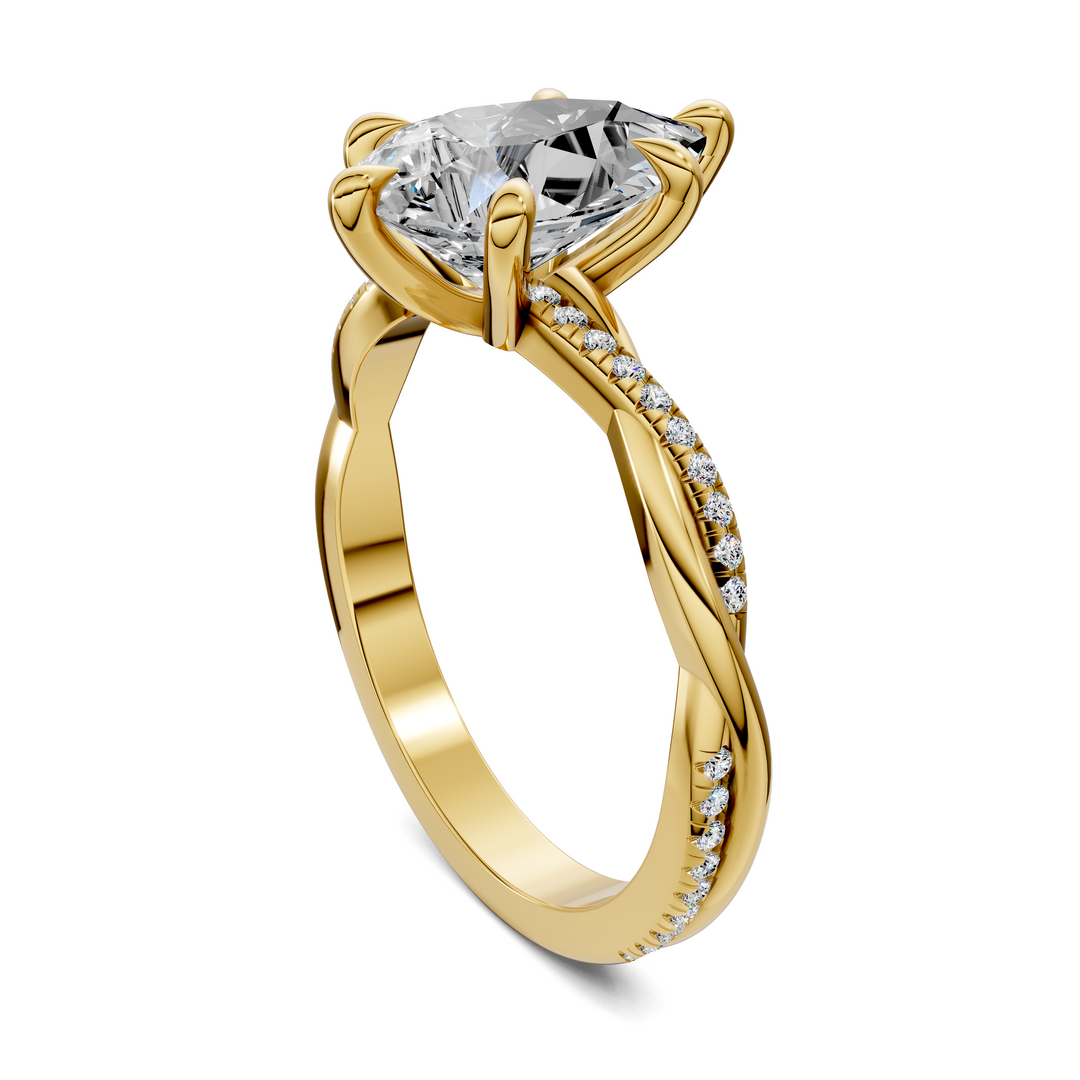 Yvette Scalloped twisted Pavé Ring