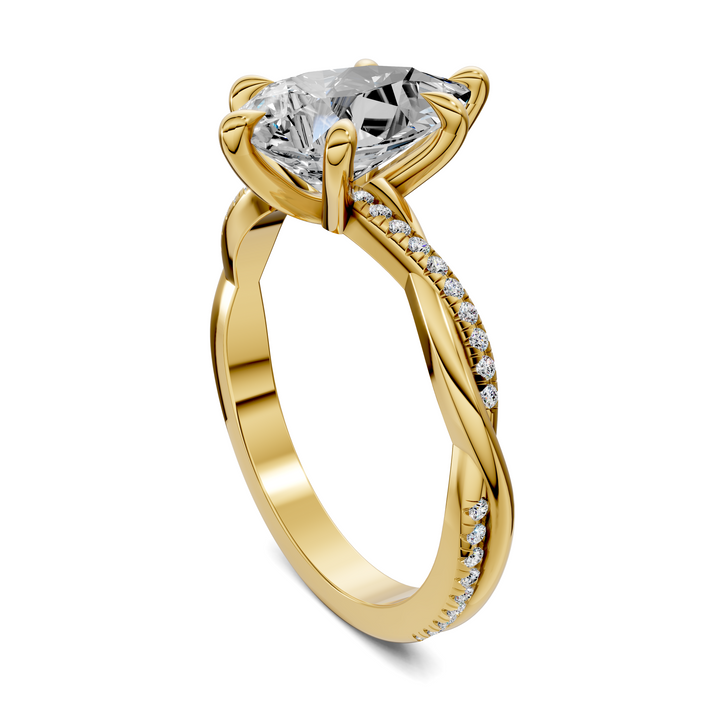 Yvette Scalloped twisted Pavé Ring