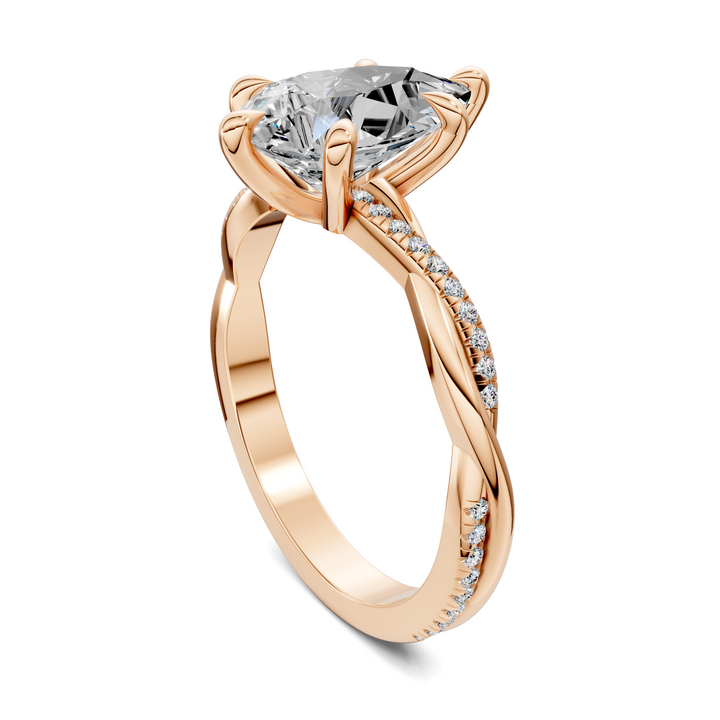 Yvette Scalloped twisted Pavé Ring