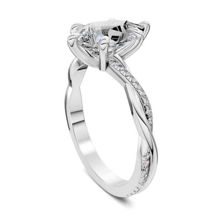 Yvette Scalloped twisted Pavé Ring